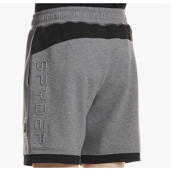 NEW Spyder Active Men’s Small Gray Double Layer Athletic Shorts NWT - Picture 2 of 6